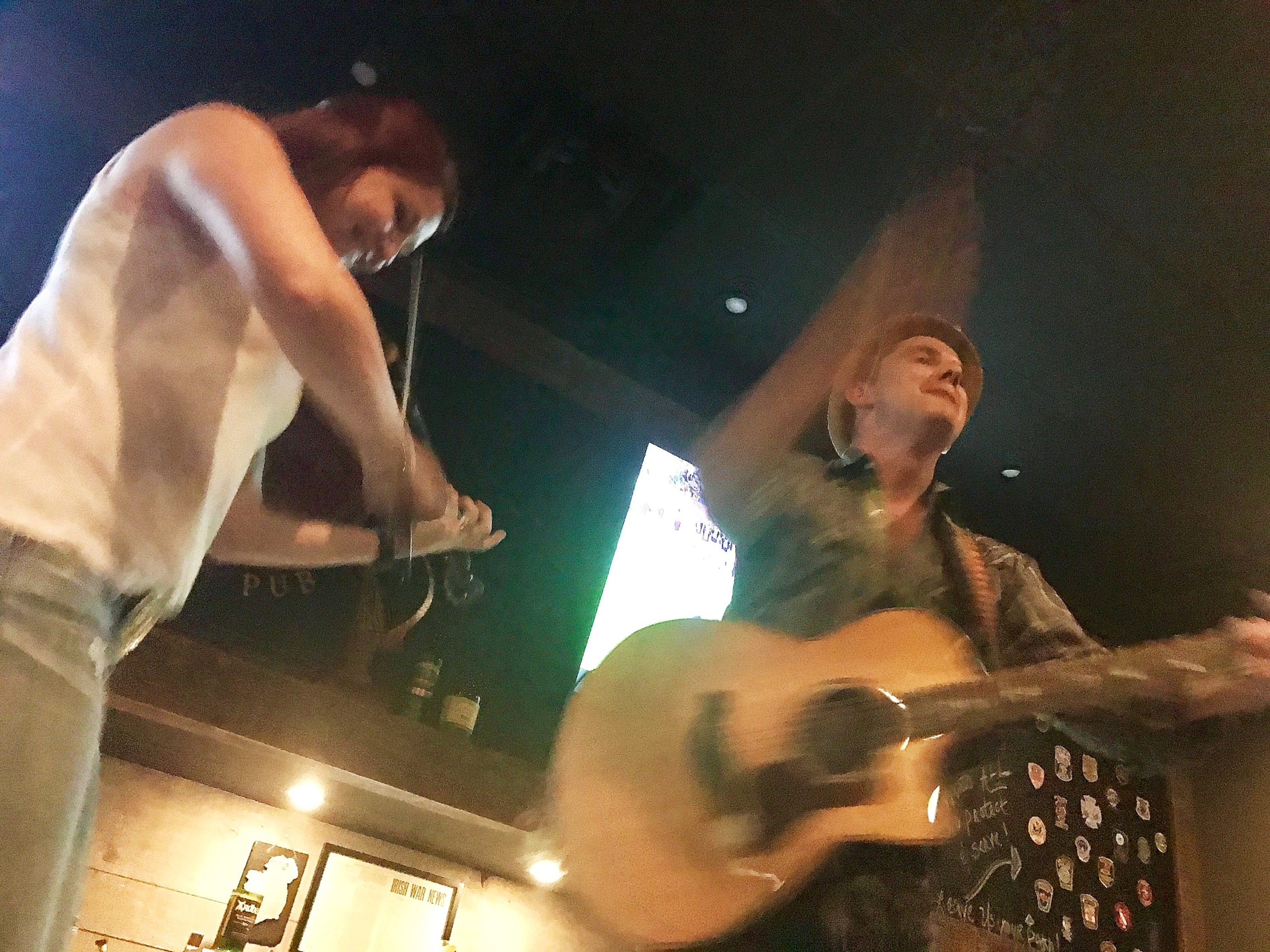 playing on the bar